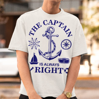 T-shirt Le Capitaine a toujours raison - Capitaine Funny -