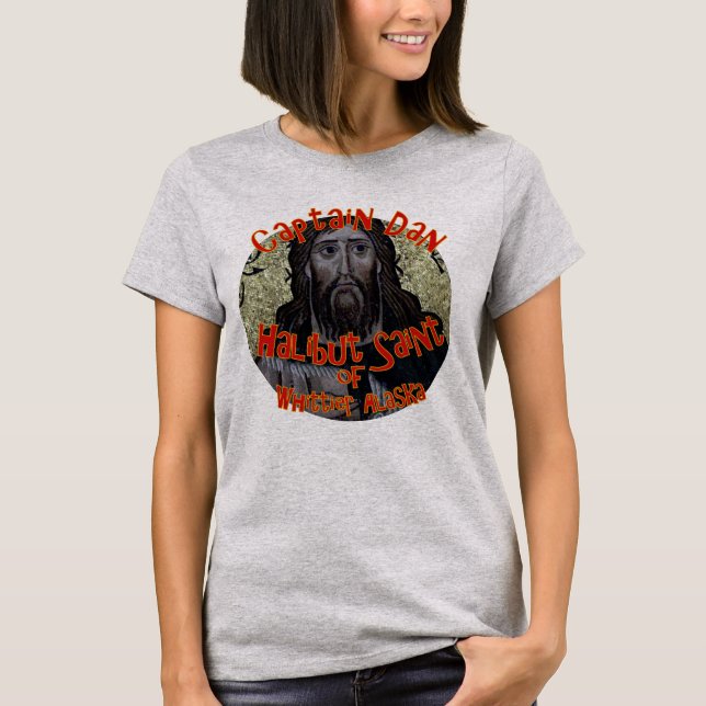 T-shirt Le capitaine Dan the Halibut Saint de Whittier Ala (Devant)