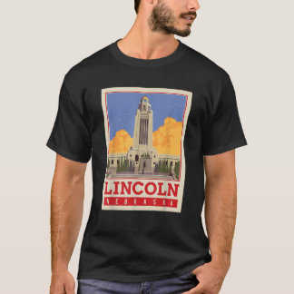 T-shirt Le Capitole de l'État du Nebraska Lincoln Ville Vi