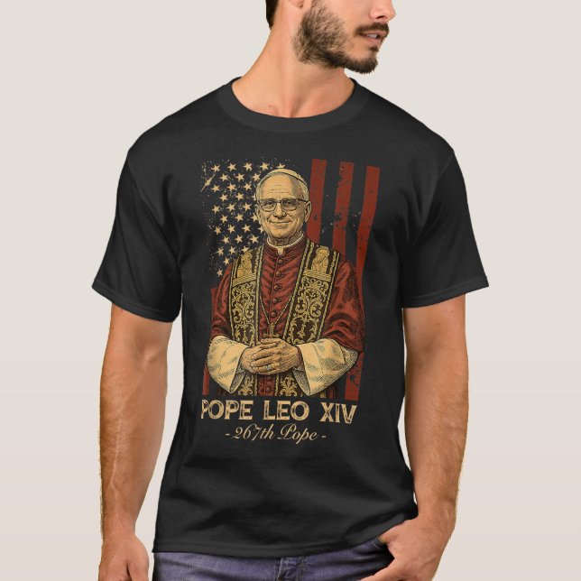 T-shirt Le cardinal Robert Francis Prévost le pape Leo Xiv (Devant)