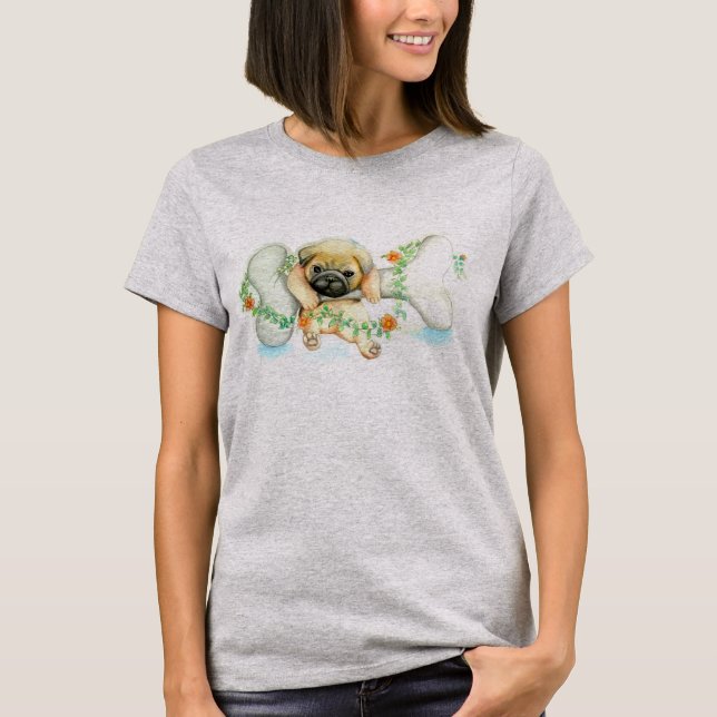 T-shirt Le CARLIN le plus coupé du monde Puppy Fawn ..dema (Devant)