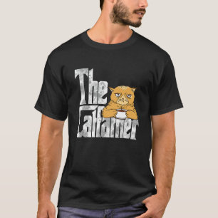 T-shirt Le Catfather Café Cat Père Mafia Moustaches Mal