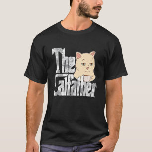 T-shirt Le Catfather Café Cat Père Mafia Moustaches Mal
