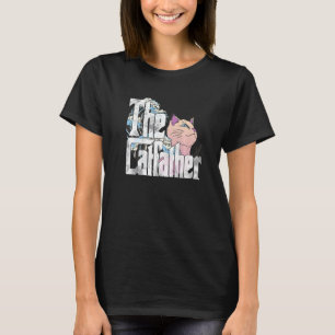 T-shirt Le Catfather Cat Père Mafia Moustaches Mâle Papa