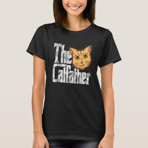 T-shirt Le Catfather Chat Père Mafia Moustaches Mâle Papa