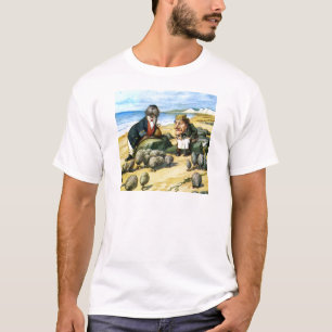 T-shirt Le charpentier et Walrus considèrent les huîtres