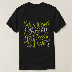 T-shirt Le chat de Schrödinger a mangé mon travail