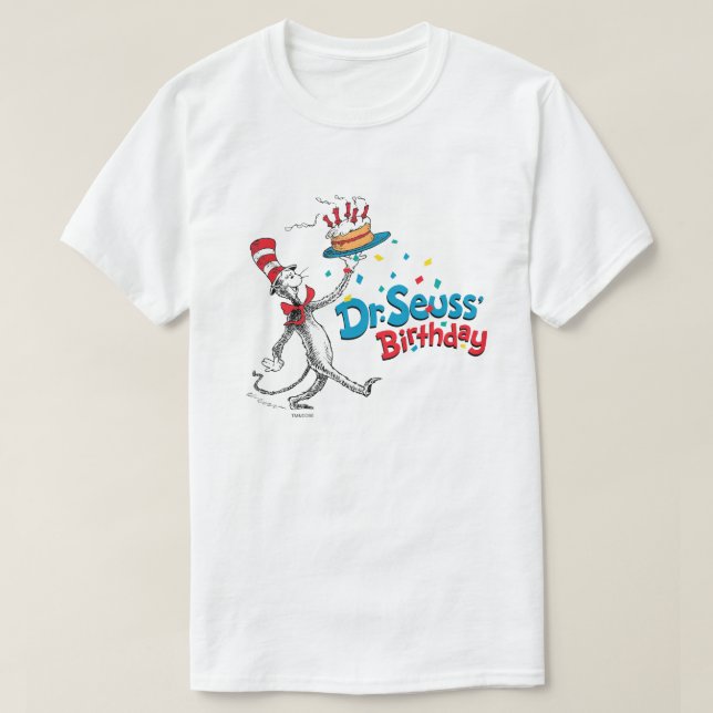 T-shirt Le Chat en Casquette| Anniversaire du Dr Seuss (Design devant)