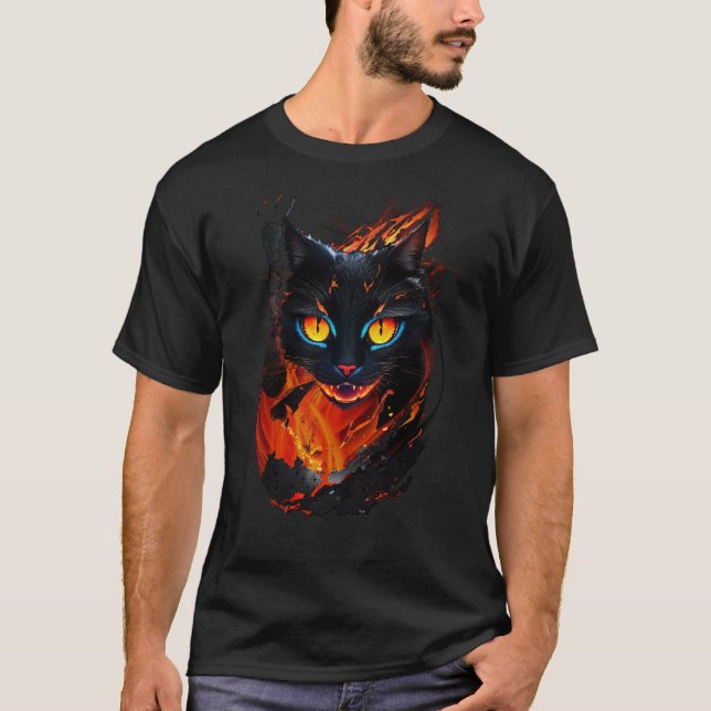 T-shirt Le chat en enfer (Devant)