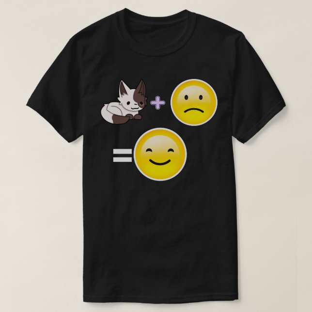 T-shirt Le chat est égal à Happy (Design devant)