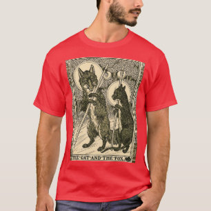 T-shirt LE CHAT ET LES animaux de la forêt FOX Black White