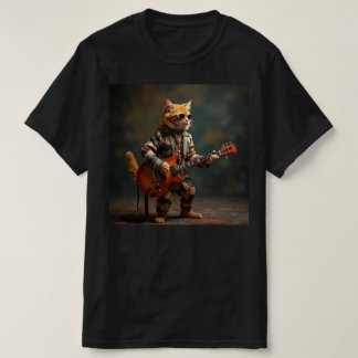 T-shirt Le chat joue de la guitare.