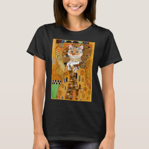 T-shirt Le chat mignon Klimt charrient la femme en or