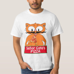 T-shirt Le chat Moustache de la pizza Handlebar de Señor