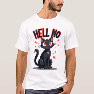 T-SHIRT LE CHAT NOIR DIT HELT NO