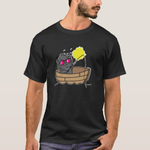 T-shirt Le chat pêche sur un bateau