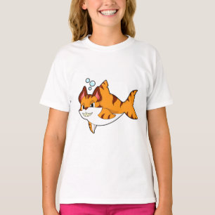 T-shirt Le chat tigre comme requin dans l'eau.PNG