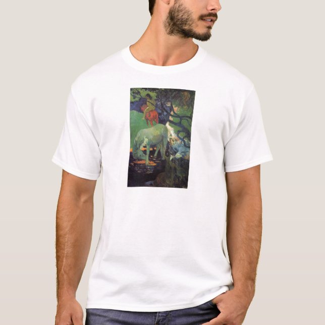 T-shirt Le cheval blanc par Paul Gauguin (Devant)