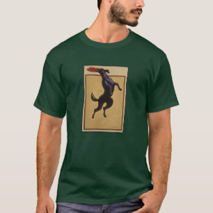 T-shirt Le chien attrape Fisbee
