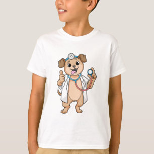 T-shirt Le chien comme docteur avec Stethoscope