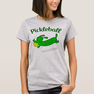 T-shirt Le chien de Pickleball des femmes marine le