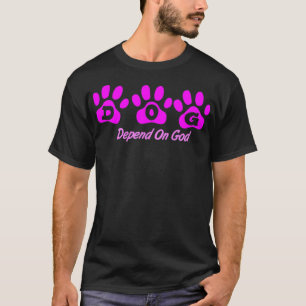 T-shirt Le CHIEN rose Dépend de Dieu