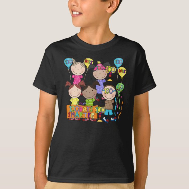T-shirt Le chiffre de bâton badine 100 jours plus futé (Devant)