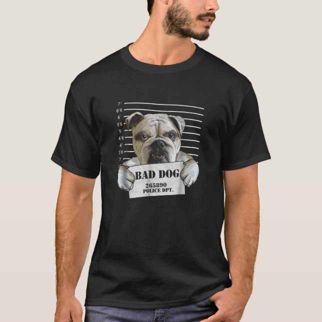 T-shirt Le chiot de la prison de Bulldog Mauvais prisonnie (Devant)