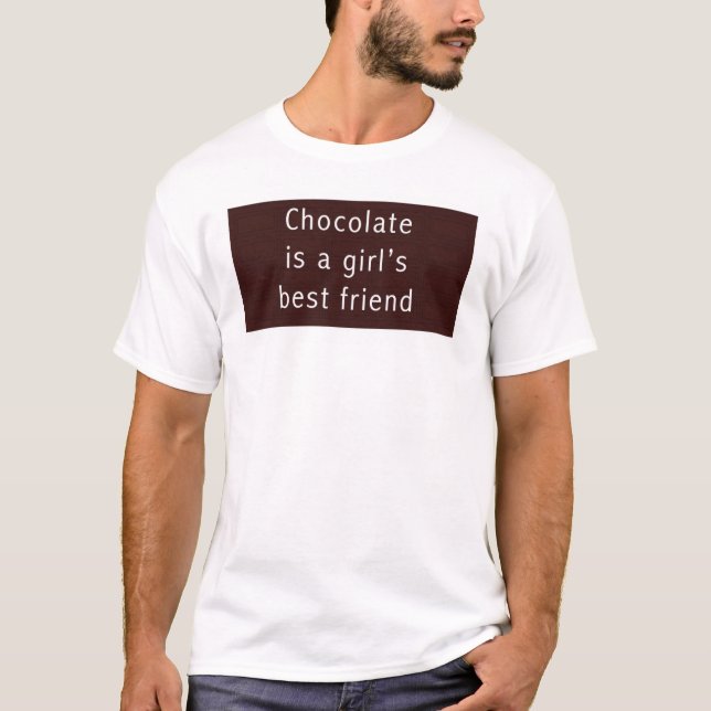 T-shirt Le chocolat est le meilleur ami d'une fille (Devant)