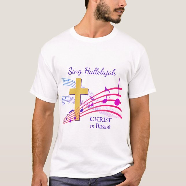 T-shirt LE CHRIST DE HALLELUJAH EST REMONTÉ Pâques (Devant)