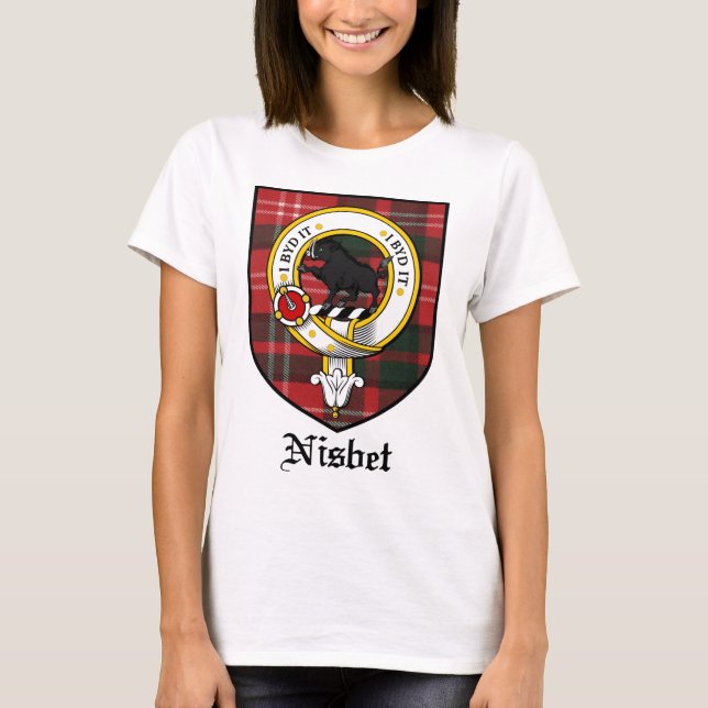T-shirt Le clan de Nisbet Crest le tartan d'insigne (Devant)