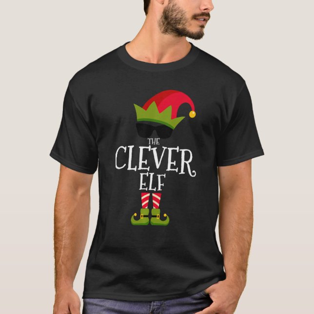 T-shirt Le Clever Elf Costume Matching Family Group Chris (Devant)