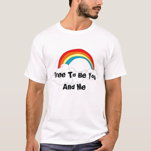 T-shirt le clipart_rainbow, libèrent pour être vous et moi (Devant)