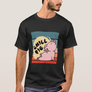 T-shirt Le Cochon Rose Mignon Animal Relaxant Yoga Méditat