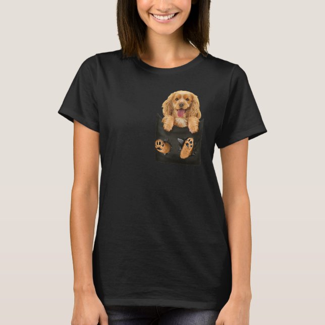 T-shirt Le Cocker Spaniel aux cadeaux de Chien Coquelicot (Devant)