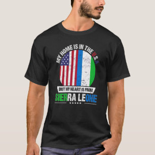 T-shirt Le Coeur Du Patriote Américain De Sierra Léone Est