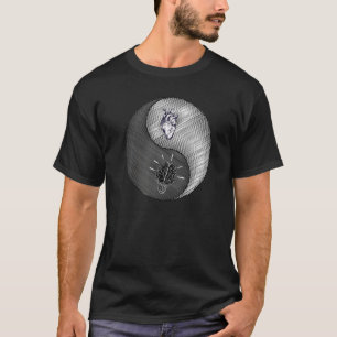 T-shirt Le coeur et l'esprit yin yang symbole choix de vie