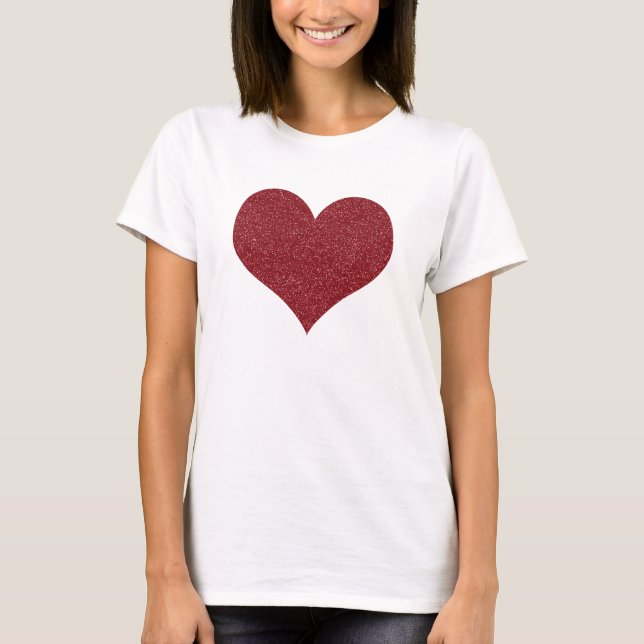 T-shirt Le coeur rouge élégant de Valentine de parties (Devant)