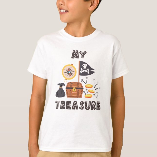 T-shirt Le coffre au trésor du pirate (Devant)