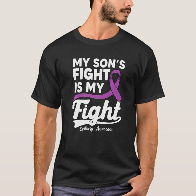 T-shirt Le Combat De Mon Fils Est Mon Guerrier De Combat D (Devant)