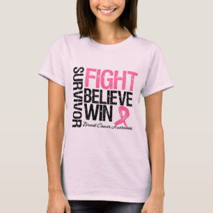 T-shirt Le combat de survivant de cancer du sein croient