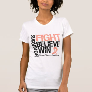 T-shirt Le combat utérin de survivant de Cancer croient l