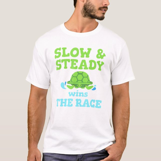 T-shirt Le cool Lent Steady Gagne La Nature De La Tortue R (Devant)