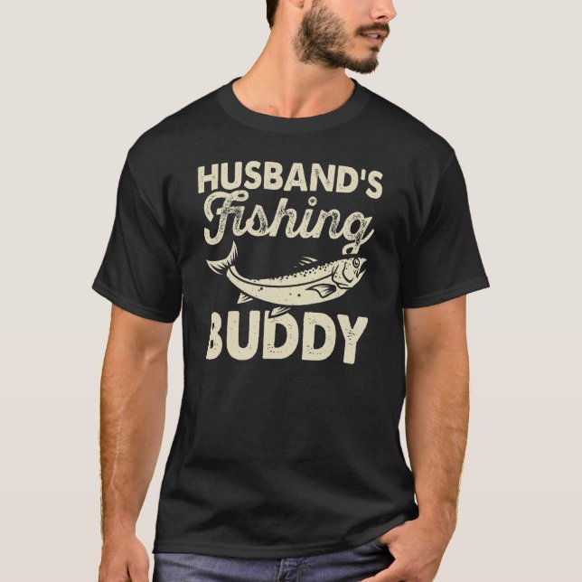 T-shirt Le copain de pêche du mari (Devant)