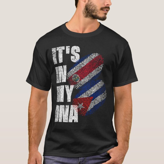 T-shirt Le Costa Rica Et Cuba Mélangent L'ADN Patrimoine D (Devant)