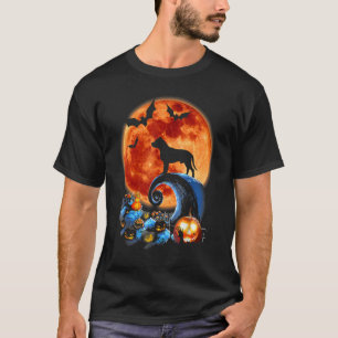 T-shirt Le Costume D'Halloween Pitbull Dog Effrayant Et Lu