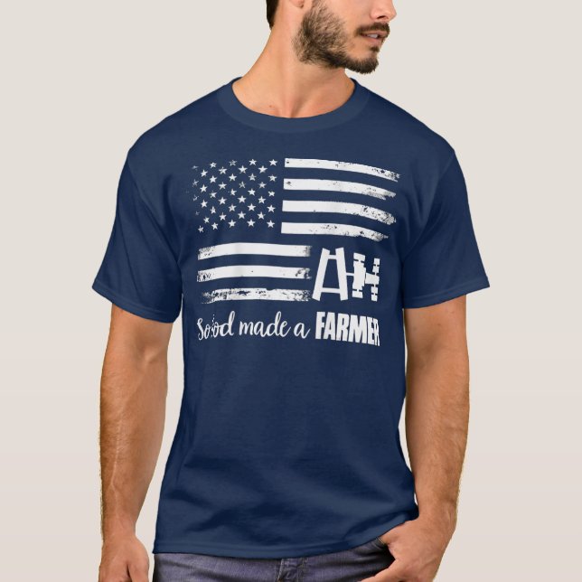 T-shirt Le coureur du drapeau américain Dieu a fait un fer (Devant)