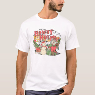T-shirt Le cow-boy de Santa Christmas Western Vintage H