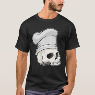 T-shirt Le crâne cuisiné avec le casquette chef