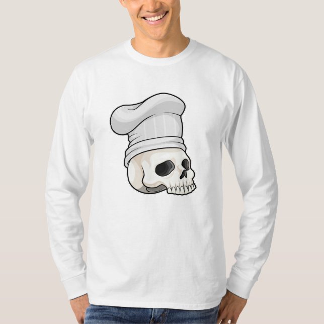 T-shirt Le crâne cuisiné avec le casquette chef (Devant)